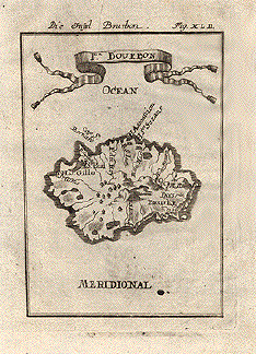 Allain Mallet's 1719 Map of Bourbon Island