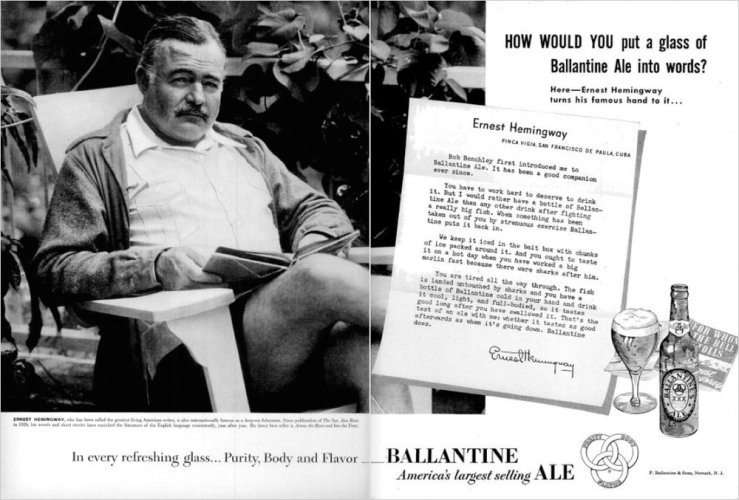 Ernest Hemingway - Advertisement From P. Ballantine & Sons, Newark (1951)