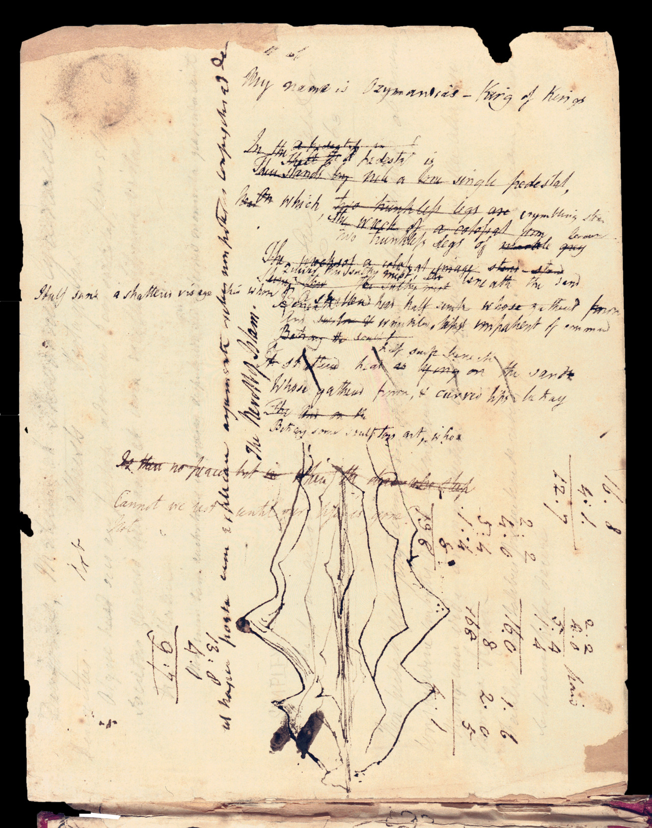 Percy Bysshe Shelley's Manuscript for “Ozymiandias” – Biblioklept