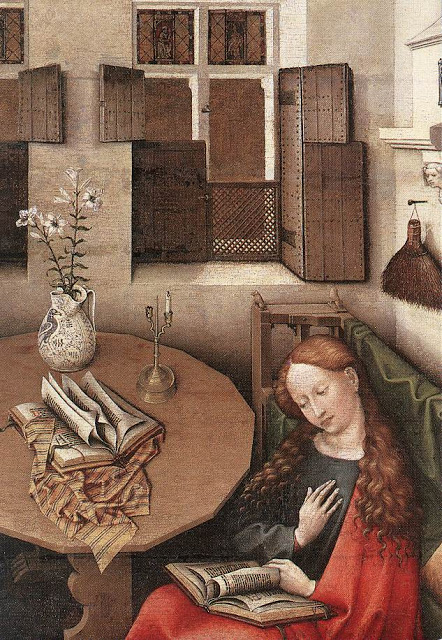 1a Master Of Flemalle (Robert Campin) Annunciation Detail 1425