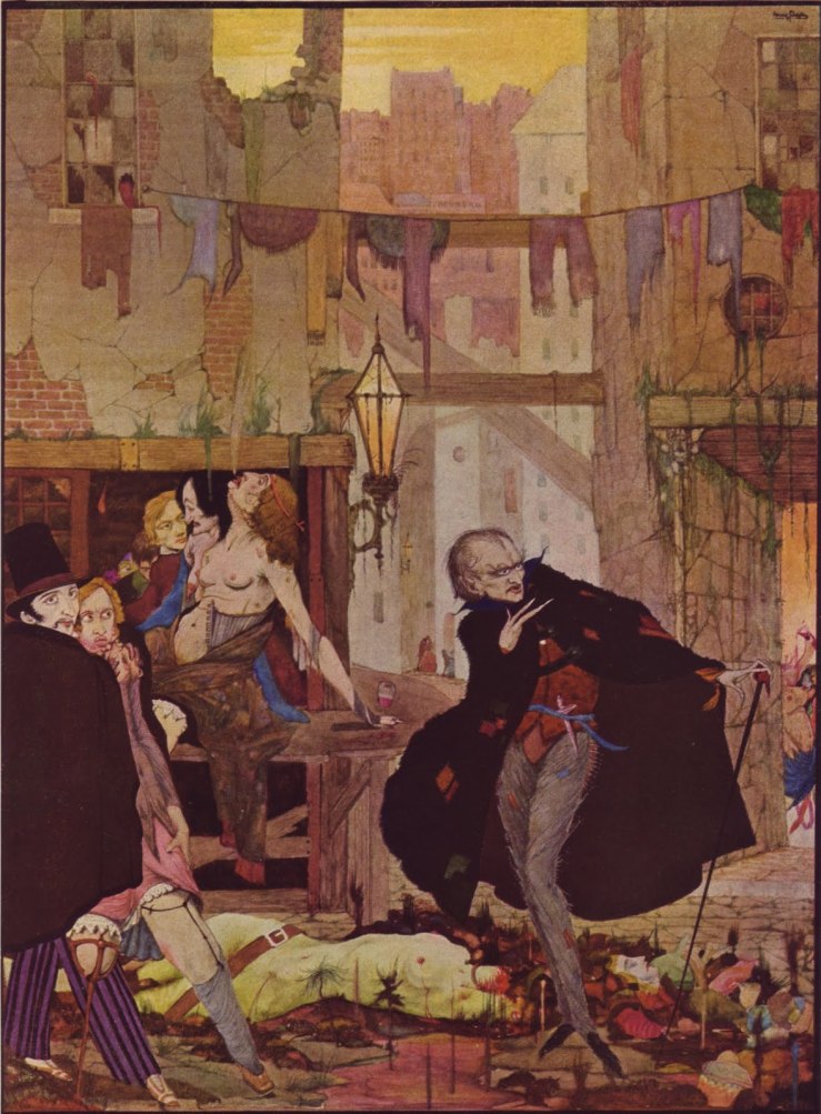  Harry Clarke's illustration for "The Man of the Crowd," 1923