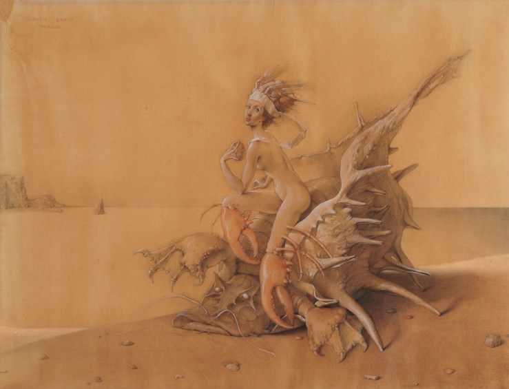 crabwoman-claudio-bravo-graphite-charcoal-conte-crayon-and