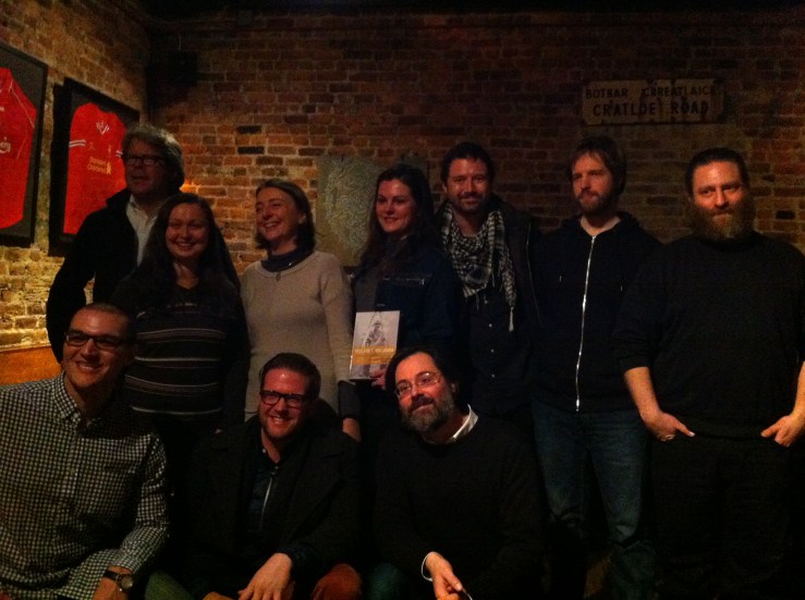 From the WTV: ACC Book Launch party: Bottom L-R: Bryan Santin, Miles Liebtag, Chris Coffman; Top: L-R: Jon Franzen, Mariya Gusev, Françoise Palleau-Papin, Heather Corcoran, Jordan Rothacker, Georg Bauer, Daniel Lukes