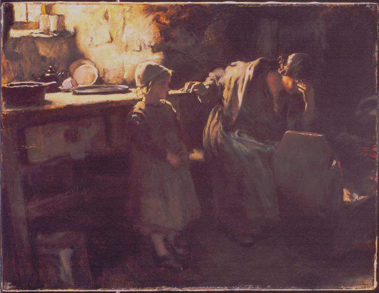 Hushed 1877 by Frank Holl 1845-1888