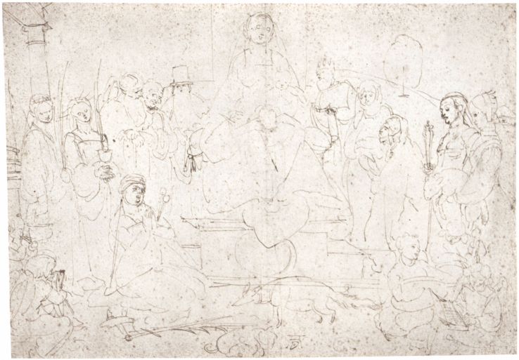 studies-on-a-great-picture-of-the-virgin-madonna-with-child-ten-saints-and-angels