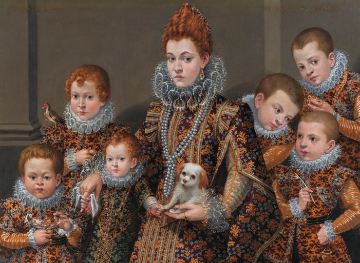 Bianca Degli Utili Maselli and six of her children, by Lavinia F