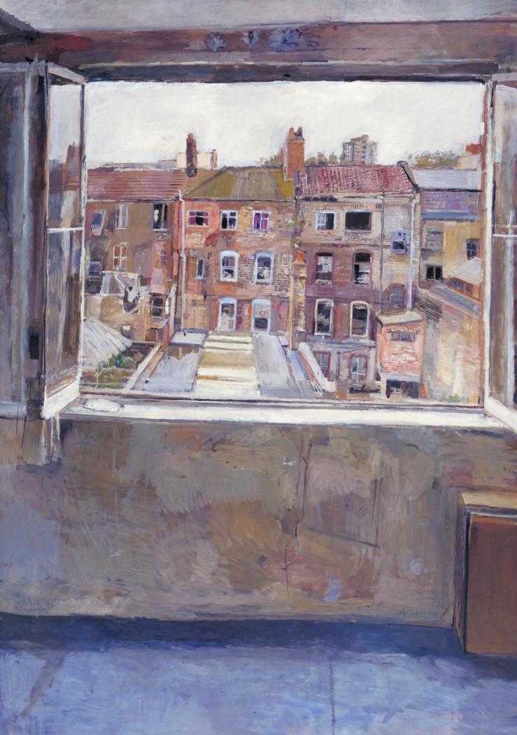 Open Window, Spitalfields 1976-81 by Anthony Eyton born 1923