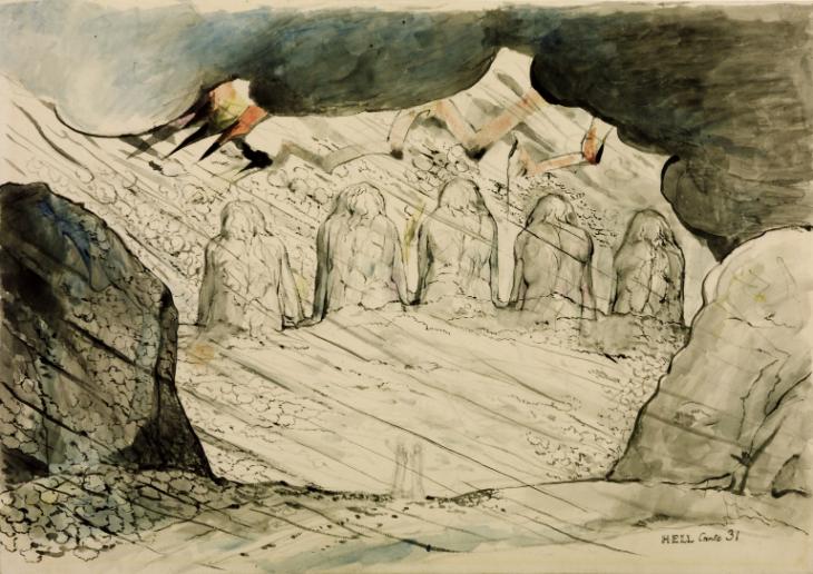 The Primaeval Giants Sunk in the Soil 1824-7 by William Blake 1757-1827