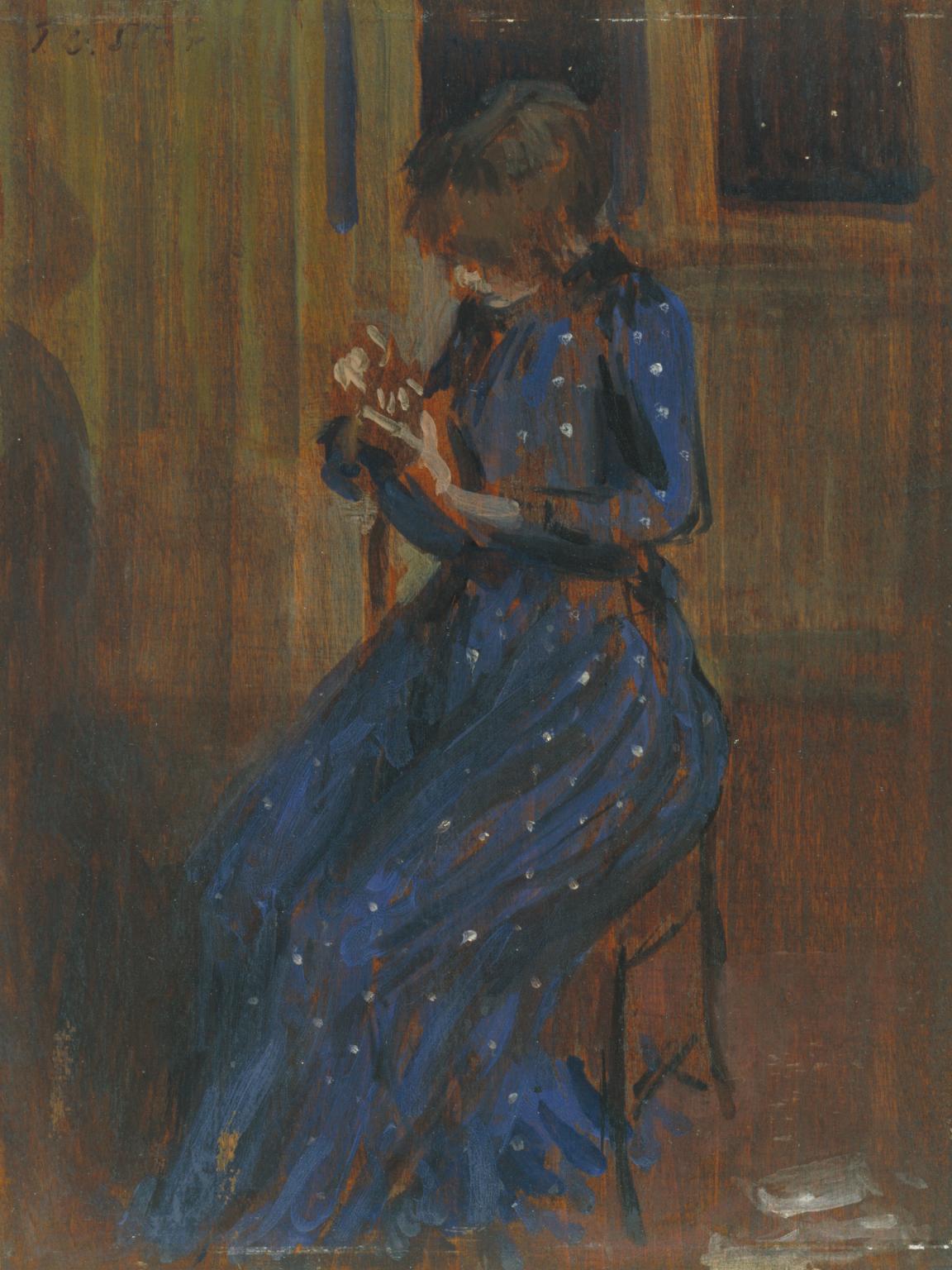 Girl in a Blue Dress c.1891 by Philip Wilson Steer 1860-1942