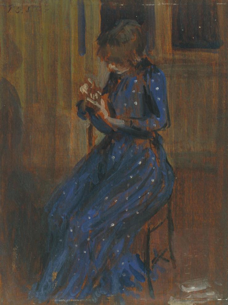 Girl in a Blue Dress c.1891 by Philip Wilson Steer 1860-1942