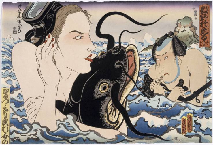 Catfish Envy 1993 by Masami Teraoka born 1936