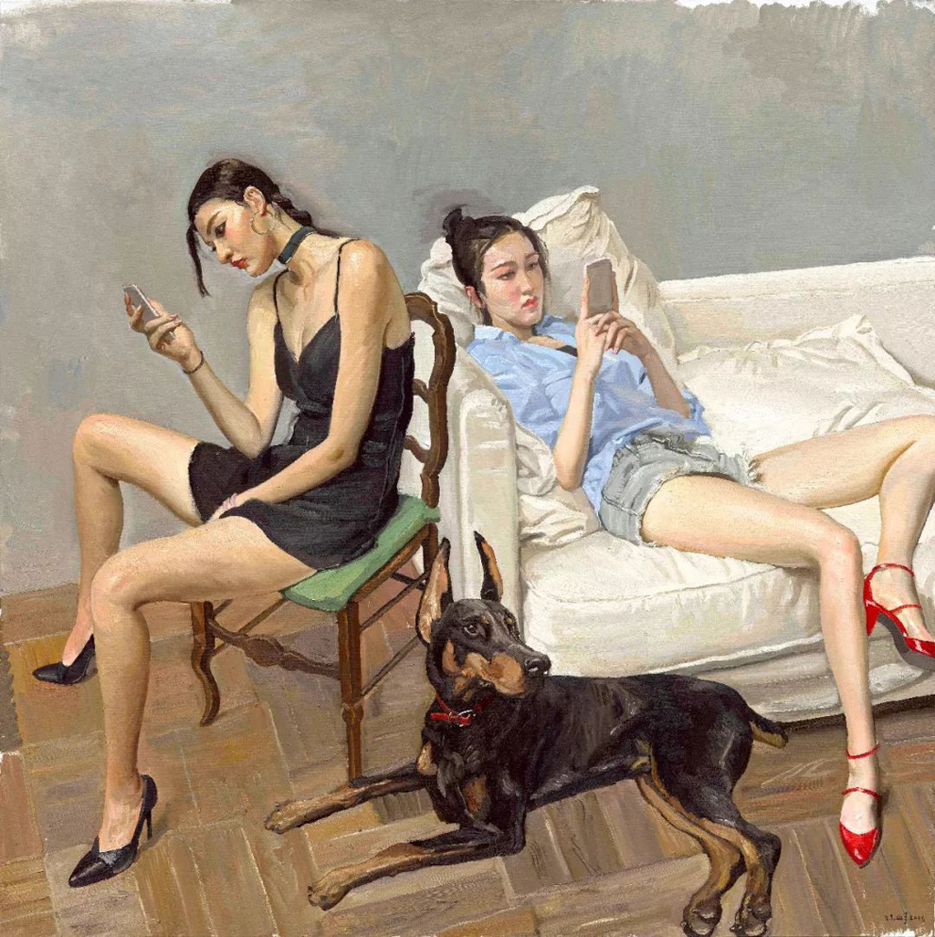 chen-danqing-smartphones-2016-oil-on-canvas-180x160cm