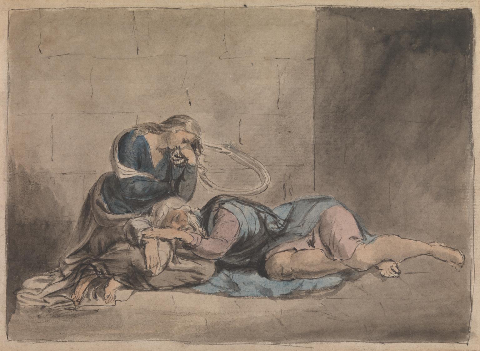 Lear and Cordelia in Prison c.1779 by William Blake 1757-1827