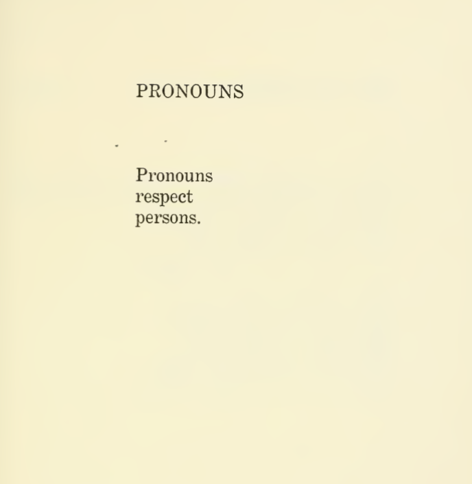 PRONOUNS Pronouns respect persons.